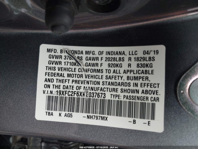 19XFC2F6XKE037673 Honda k20c2
