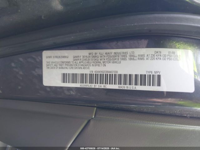 2009 SUBARU TRIBECA 4S4WX92D994407035 Photo 8