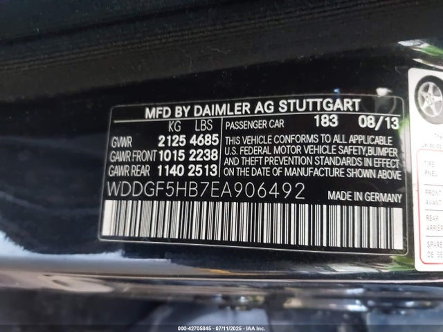 WDDGF5HB7EA906492 Mercedes-Benz 2014
