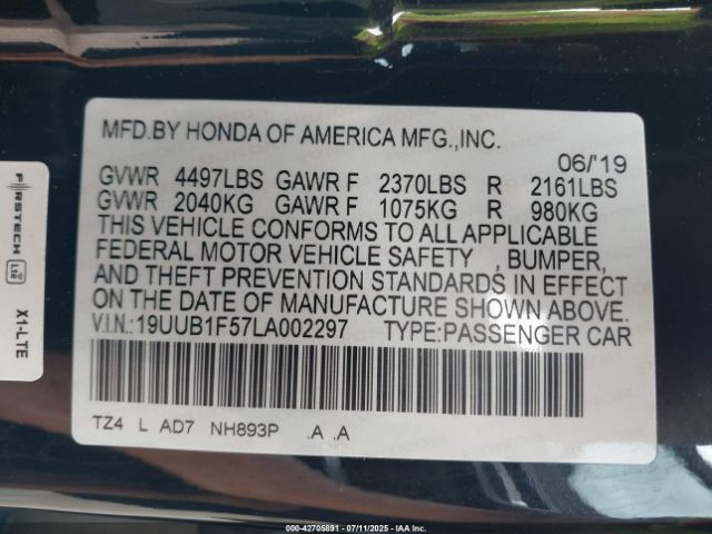 2020 ACURA TLX 19UUB1F57LA002297 Photo 8