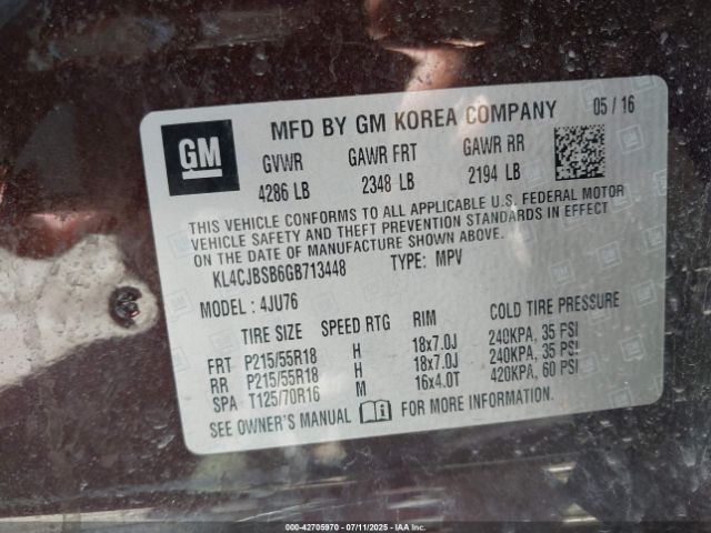 2016 BUICK ENCORE KL4CJBSB6GB713448 Photo 8