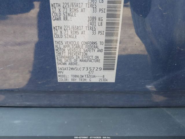 2020 NISSAN ROGUE 5N1AT2MV5LC735729 Photo 8