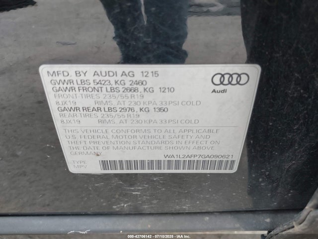 2016 AUDI Q5 WA1L2AFP7GA090621 Photo 8
