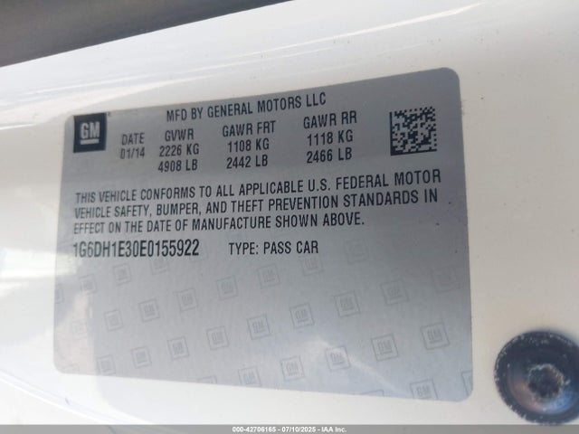 2014 CADILLAC CTS 1G6DH1E30E0155922 Photo 8