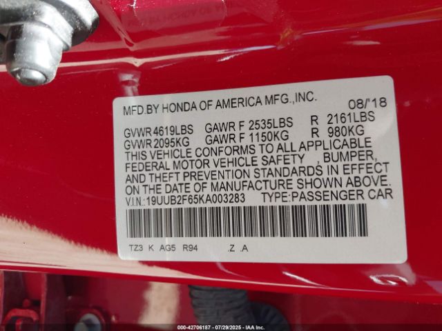 2019 ACURA TLX 19UUB2F65KA003283 Photo 8