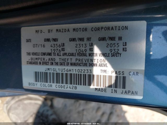 2017 MAZDA MAZDA6 JM1GL1U56H1102233 Photo 8