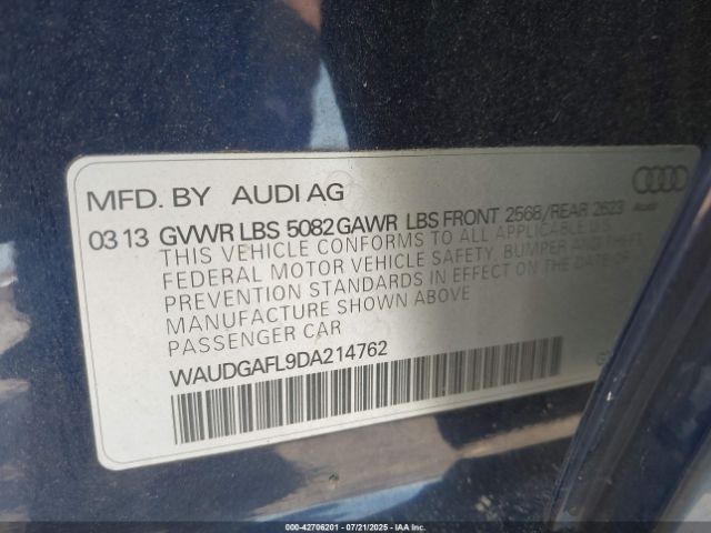 2013 AUDI S4 WAUDGAFL9DA214762 Photo 8