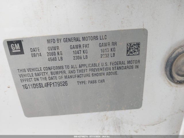 Chevrolet lkw 2015 1G11D5SL4FF179526 Image 9
