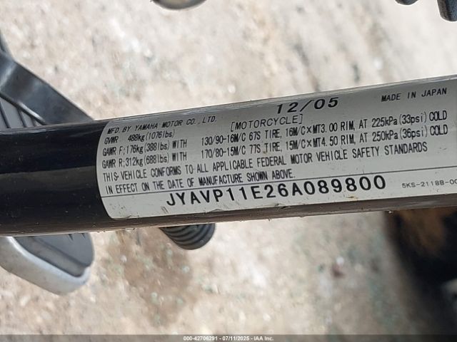2006 YAMAHA XVS1100 JYAVP11E26A089800 Photo 9