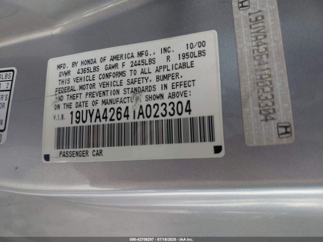 2001 ACURA CL 19UYA42641A023304 Photo 8