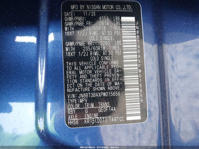 JN8BT3BAXPW015656 Nissan 2023