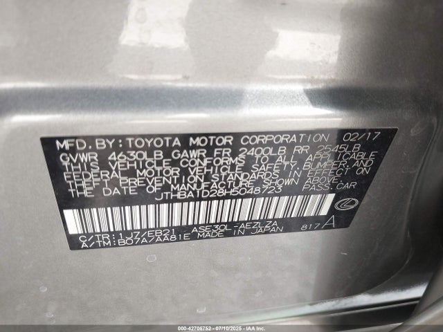 Lexus 8ar-fts 2017 JTHBA1D28H5048723 Image 9