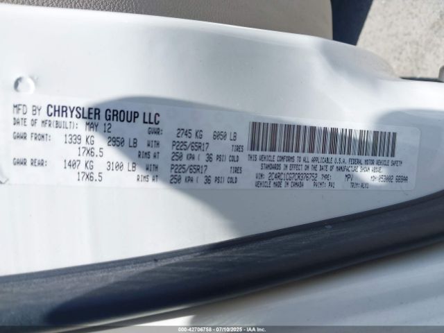 2012 CHRYSLER TOWN & COUNTRY 2C4RC1CG7CR376752 Photo 8