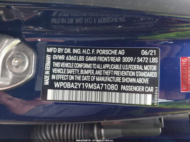 2021 PORSCHE TAYCAN CROSS TURISMO WP0BA2Y19MSA71080 Photo 8