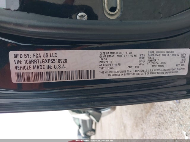 1C6RR7LGXPS518928 RAM 1500