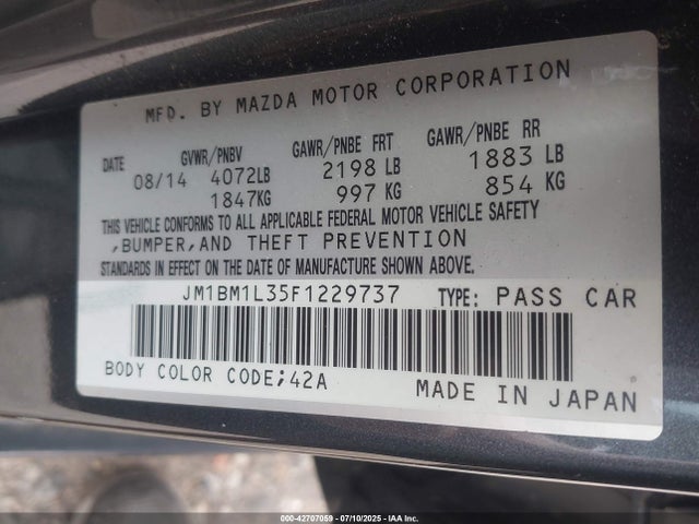 JM1BM1L35F1229737 Mazda py