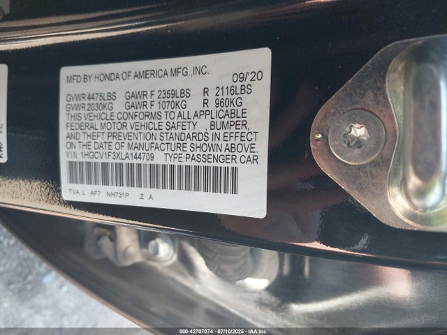 1HGCV1F3XLA144709 Honda l15be