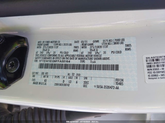 Ford 2015 2015 1FTEW1EG9FFA55164 Image 9