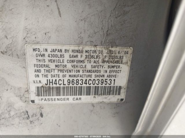 2004 ACURA TSX JH4CL96834C039531 Photo 8