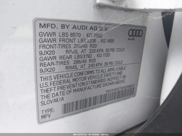 2017 AUDI Q7 WA1VAAF74HD008517 Photo 8