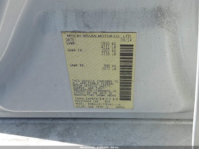 1N4AL3AP6FN347732 Nissan 2015