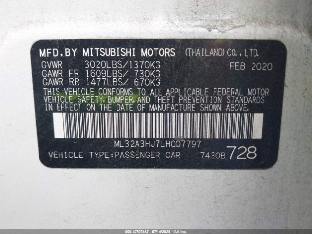 2020 MITSUBISHI MIRAGE ML32A3HJ7LH007797 Photo 8