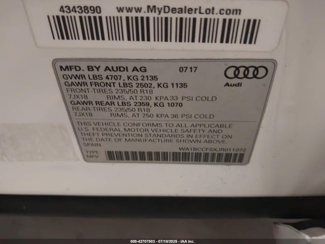 2018 AUDI Q3 WA1BCCFSXJR011072 Photo 8
