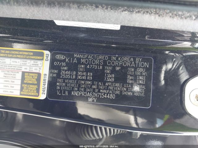 2017 KIA SPORTAGE KNDPR3A62H7154480 Photo 8