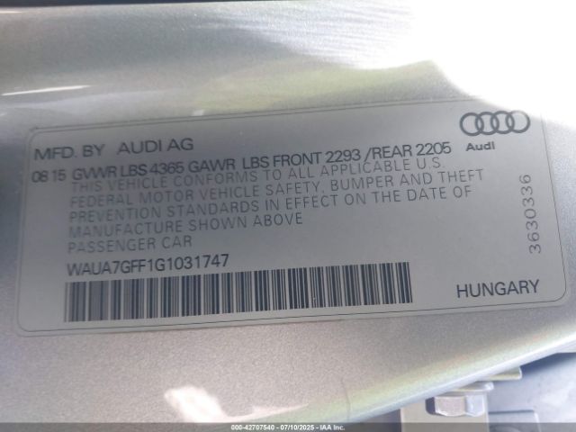 2016 AUDI A3 WAUA7GFF1G1031747 Photo 8