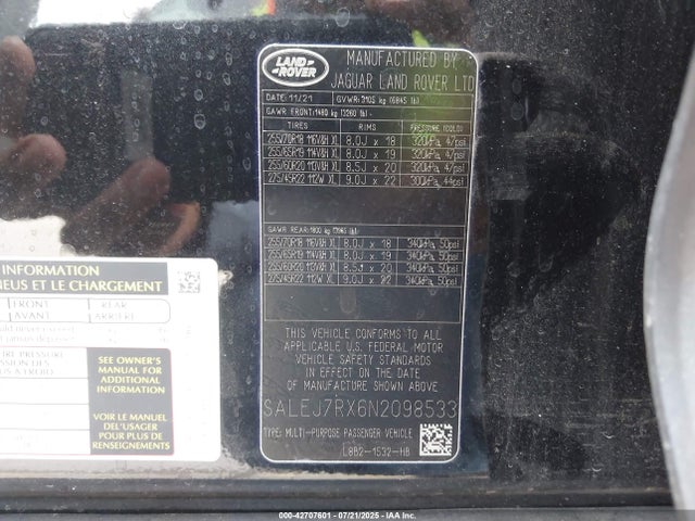 SALEJ7RX6N2098533 Land Rover aj120