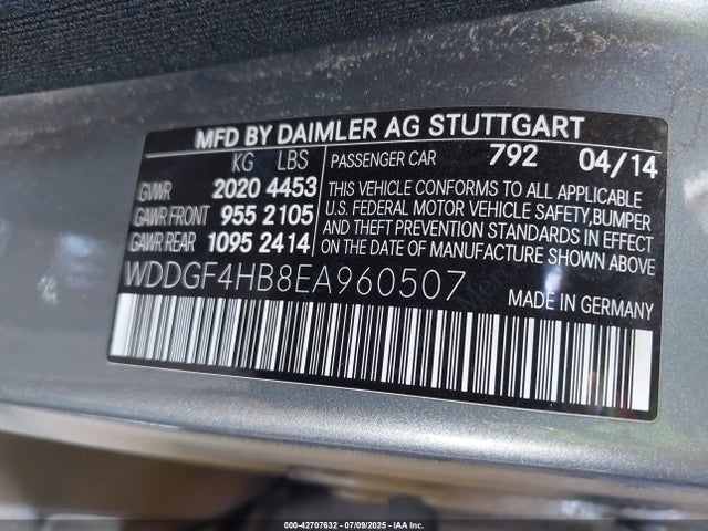 WDDGF4HB8EA960507 Mercedes-Benz C-Class