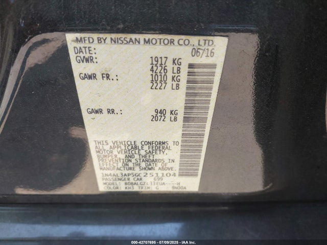 1N4AL3AP5GC251104 Nissan 2016