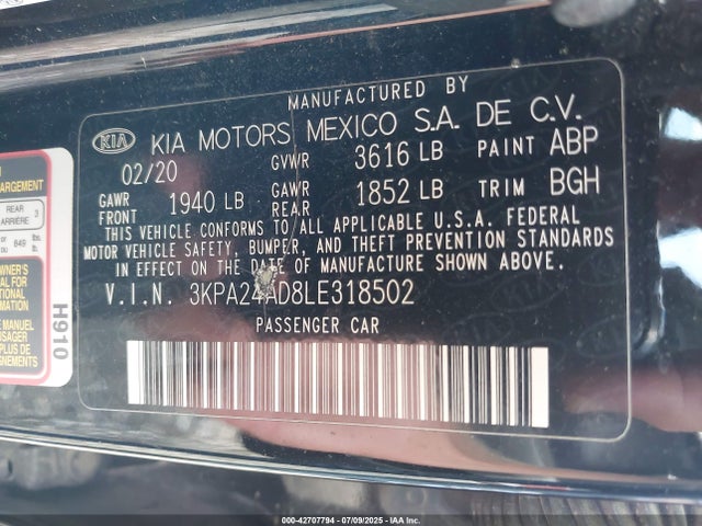 3KPA24AD8LE318502 KIA gammaii 1.6mpi+cvt