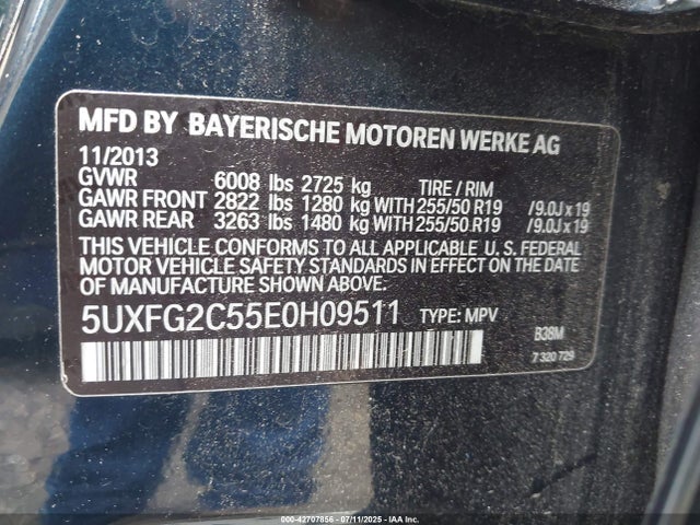 BMW X6 2014 5UXFG2C55E0H09511 Image 9