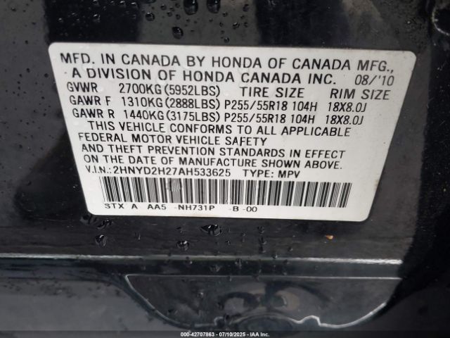 2010 ACURA MDX 2HNYD2H27AH533625 Photo 8