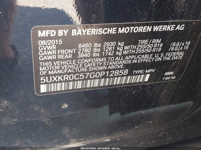 BMW X5 2016 5UXKR0C57G0P12858 Image 9