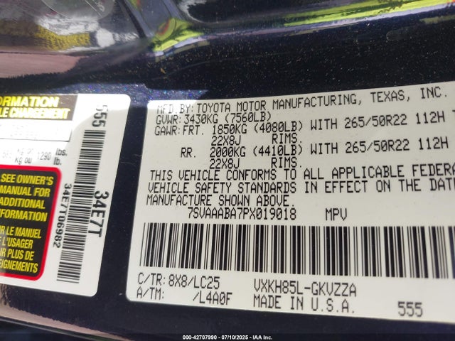 7SVAAABA7PX019018 Toyota v35a-fts, 1tm