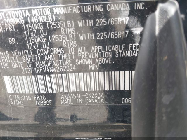 2022 TOYOTA RAV4 2T3F1RFV4NW262024 Photo 8