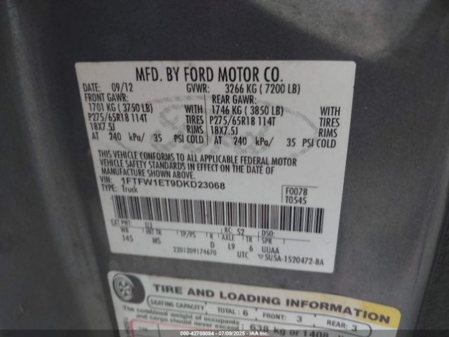 2013 FORD F-150 1FTFW1ET9DKD23068 Photo 8