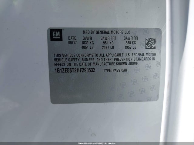 1G1ZE5ST2HF290532 Chevrolet lfv - di: direct injection, vvt: variable valve timing, gen 1