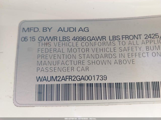 2016 AUDI A5 WAUM2AFR2GA001739 Photo 8