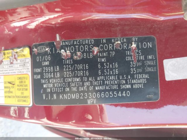 2006 KIA SEDONA KNDMB233066055440 Photo 8