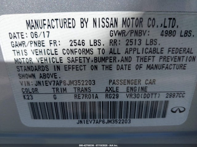 JN1EV7AP6JM352203 Infiniti 2018