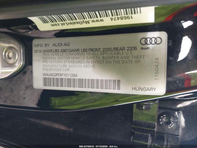 2015 AUDI A3 WAUACGFFXF1011264 Photo 8