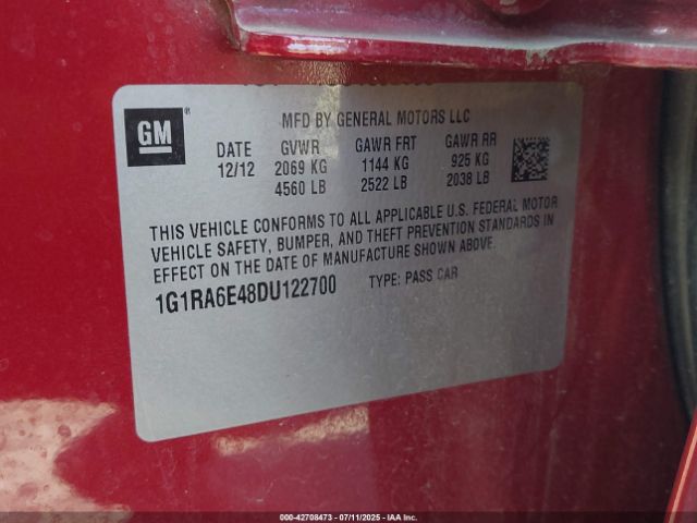 2013 CHEVROLET VOLT 1G1RA6E48DU122700 Photo 8