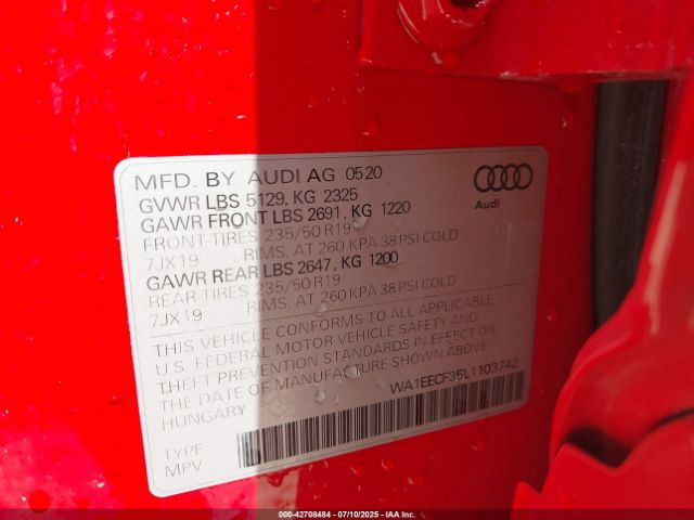 2020 AUDI Q3 WA1EECF35L1103742 Photo 8