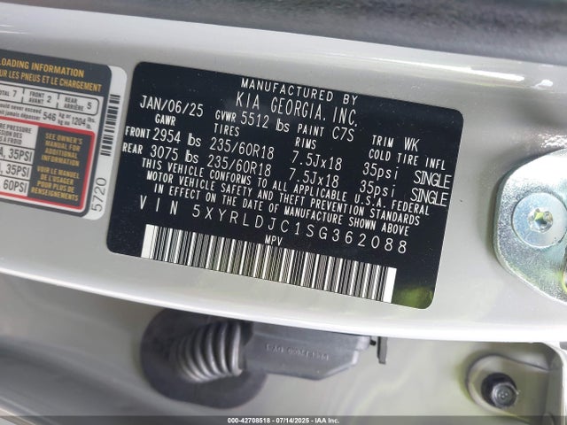 5XYRLDJC1SG362088 KIA gdi theta-iii
