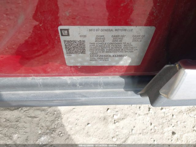 2020 CHEVROLET BOLT EV 1G1FZ6S03L4128822 Photo 8