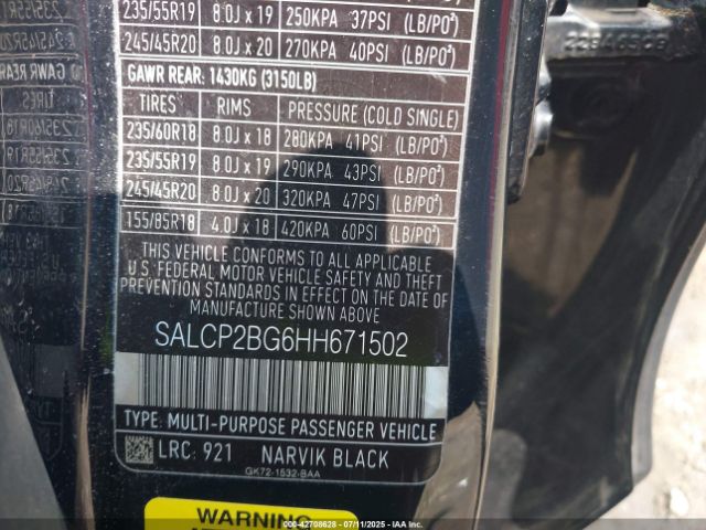 2017 LAND ROVER DISCOVERY SPORT SALCP2BG6HH671502 Photo 8