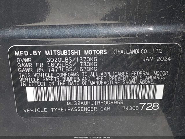 2024 MITSUBISHI MIRAGE ML32AUHJ1RH008958 Photo 8